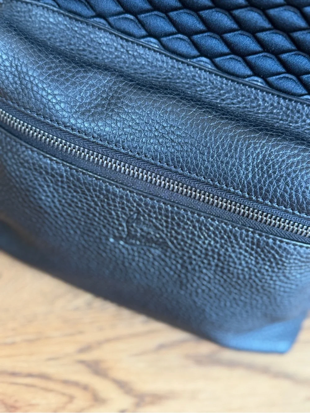 Christian Louboutin Aliosha Black Quilted Backpack with Leather Trim